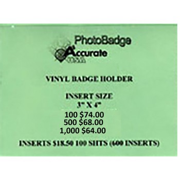 Vinyl 3"x 4" Conference Badge Holder - 100 pack